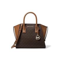 Michael Kors Avril Klasikinis monogramos spalvų blokų peties krepšys Moteriškas peties krepšys Acorn-Brown 35F1G4VM2B-BROWN Basic Set (Bag+Dust Bag) brown