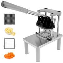 1 Pc Multi-functional Vegetable Fruit Chopper Stainless Steel Potato Slicer with 2 Replacement Blades Manual French Fry Cutter pilka spalva