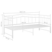 Extendable Sofa Bed Frame White Metal 90x200 cm