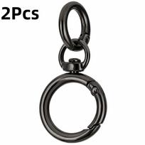 2/5/10Pcs Round Spring Snap Carabiner Clip O Rings Swivel Trigger Hook Metal Clasps Keychain For Handbag Lanyards Diy Crafts 10Pcs auksas