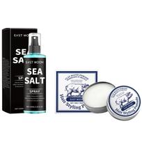 Lasting Hair Styling Set Sea Salt Spray Matte Hair Clay For Keep Hair Oil Edge Control Salon Hairdressing Mud Hair Holding brown