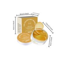 24K Golden Under Eye Mask Patches Hydrolyzed Collagen Moisturizing Firming Anti Dark Circles Eyes Care Eyepatch Beauty Mask orange