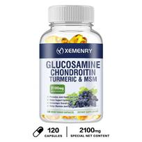 XEMENRY Glucosamine Chondroitin Curcumin and MSM Capsules 2100 mg 120 Capsules, Overall Health Support 120*1