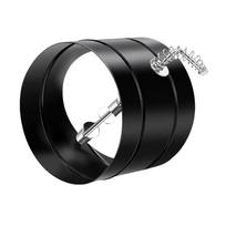 Medinės krosnies oro traukos reguliavimo sklendė su metaliniu ortakio korpusu, išoriniu spyruokliniu rankenėle ir vidine apvalia plokšte naujam arba esamam montavimui 1 black