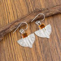 Citrine Gemstone 925 Sterling Silver Jewelry Handmade Earrings1.19  Gift For Her EE-65-4 black