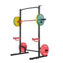 Power Cage Squat Rack, Multifunctional Power Rack Home Gym, Strength Training Workout Equipment with 4 Band Pegs, Adjustable J-Hooks & Safety Bars for