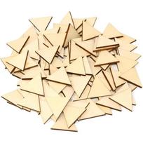 50PCS Wood Slices Chips Embellishments Triangle Unfinished Blank Wood Pieces for DIY Crafts, Home Decoration, Board Games 30MM beige