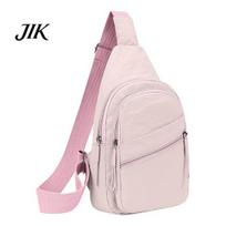 Chest Sling Bag Women Large Capacity Waterproof Adjustable Strap Lightweight Travel Zipper Crossbody Outdoor Single Shoulder Sports Pouch rožinė