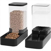 Wefeedy Automatic Cat & Dog Feeder & Water Dispenser Food Grade Plastic Large Capacity (3.3L) Black 33L gray