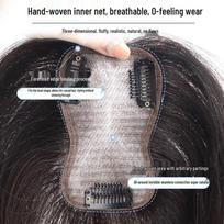 Fluffy Volume Boost Real Human Hair Extensions for Women – Seamless Air Bangs & Bald Spot Coverage ruda