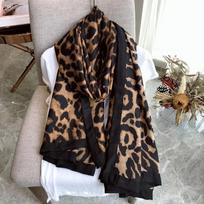 Fashion Design Sexy Leopard Dot Tassel Viscose Shawl Scarf High Quality Neckerchief Autumn Winter Foulards Muslim Hijab Sjaal black