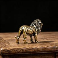 Brass Lion Figurine With Vintage Antique Finish And Exquisite Carvings For Home Office Desktop Decor brown