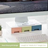 Computer Monitor Stand Bracket With Drawer Pc Screen Laptop Working Holder Rack Desktop Storage Organizer For Office Studio A1 gray