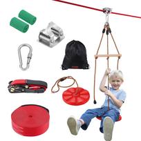 VEVOR Zipline rinkinys vaikams ir suaugusiems, 65 pėdų Zipline rinkiniai iki 500 svarų, Greitai surenkamas Zipline kieme lauke, Žaidimų aikštelės pramogos su Zipline 100 x 10 x 10 cm