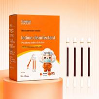 Jodo Dezinfekciniai Medvilniniai Tamponai - 50 Vienetų Individualiai Supakuoti, Nešiojami, Vienkartiniai Medvilniniai Tamponai Namams ir Avarinėms Situacijoms Direct from Factory - Bulk Pricing Available orange
