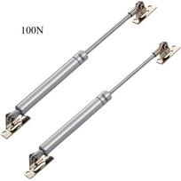 2pcs Heavy-Duty Gas Struts 100N (22.05LB) Soft-Close Lift Support - 10-Inch Length, Stainless/Polished Metal Gas Springs with Mounting Hardware 2pcs sidabras