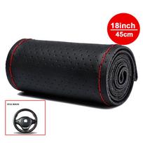45cm Odos Pynė Vairui 18” Rankomis Siuvamas Vairo Užvalkalas Natūrali Karvės Odos Su Adatomis Siūlais black