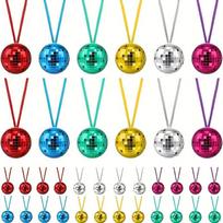 12pcs 6-Color Disco Ball Necklace - Perfect For Balls, Parties And Graduation Ceremonies įvairiaspalvis