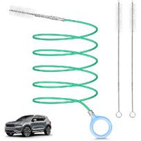 Auto Sunroof Drain Cleaning Tool,118Inch Long Pipe Cleaner For Car,Flexible Tube Cleaning Brush With 2Pcs 7.9Inch Cleaning Brush Skinny Pipe Drain 3m blue