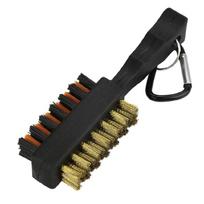 1Pc Golf Brush Mini Double Side Brass Pocket Size Golf Club brush Groove Ball Cleaner Cleaning Kit Tool 1 black
