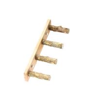 4/6 Steps Wood Ladder Pet Interactive Bird Parrot Toy Ladder for Hamster Cage Funny Grinding Stick Climbing Toy Bird Accessories beige