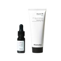 Minimalist B5 Moisturizer 50g + Salicylic Acid 2% Serum 10ml | Hydration & Oil Control Skincare Duo for Acne, Blackhead Reduction & Clear, Balanc white