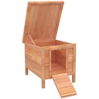 Rabbit Hutch Rabbit Cage with Ramps/Door, Opening and Waterproof Roof - in Natural Fir Wood and Green 51 x 42 x 43 cm