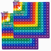 12x12 & 12+12 Daugybos Sudėties Matematikos Žaidimas Pop Žaislai, Vaivorykštės Silikonas Abipusis Daugybos Lentelė Edukacinis Žaislas Dovanos Vaikams red