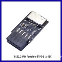 USB 3.0 19-Pin to USB 3.2 Type-C Front Adapter 9-Pin to Type-E 20-Pin black
