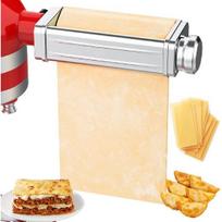 Makaronų priedas KitchenAid maišytuvui, Makaronų lakštų volelis, Spaghetti Fettuccine pjaustytuvas, Nerūdijančio plieno makaronų pjaustytuvas visoms KitchenAid Chef modeliams A passta roller gray