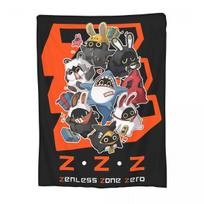 Zenless Zone Zero Bangboo Orange Blanket Fleece Winter Breathable Lightweight Throw Blanket for Bed Couch Bedding Throws Size: 75*100cm, Weight: 230 GSM red