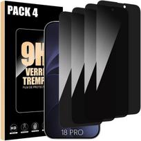 4 Anti-Spy Tempered Glass for iPhone 18 Pro, Easy Installation Shockproof Resistant 9H juoda