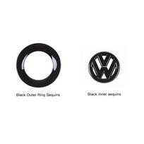 Car Steering Wheel Sticker ABS Auto Emblem Badge Decoration For VW GTI Passat B6 Golf 4 Polo Jetta Caddy Beetle Tiguan CC Arteon black