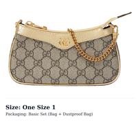 GUCCI Ophidia Canvas With Leather Finish Crossbody Bags Women's Beige & Ebony 764960-KAAAH-9746 One Size 1 beige