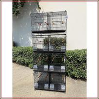 4Pcs Stackable Breeding Bird Cage Canary Finch Small Birds Black gray