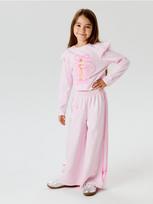 Sinsay - Medvilninės wide leg kelnės su šoniniais lampasais Barbie - pastelinė rožinė