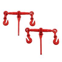 2Pcs Ratchet Load Lever Binder 1 4 ‑ 5 16  Chain Hook Tie Down Rigging Equipment juoda