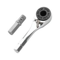 1/4  Ratchet Wrench 6.35mm Screwdriver Hexagon Torque Wrench Quick Socket Wrench Stainless Steel Hand DIY Maintenance Tools gray