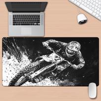 pc Various Sizes Motocross Dirt Racing Desk Mat  NonSlip Gaming  Office Mouse Pad Featuring a Motorcycle Rider Design 800x300x2mm gray