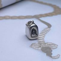 Nirvana Buddha Lotus Pendant Necklace: Retro Wenwan Accessory 10mm gray
