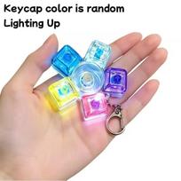 RGB Light Fingertip Keyboard Keychain Fidget Toy, Clicker Mechanical Keyboard Fidget Keychain, Anxiety Stress Relief Gift RGB Light white