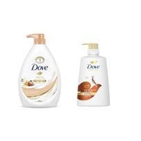 1 Set of Dove Shea Butter Body Wash 1 pcs + Nourishing Oil Care Shampoo 1 pcs white