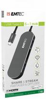 USB-C šakotuvas Emtec T650C, 3x USB-A 3.0, USB-C 100W, HDMI 4K