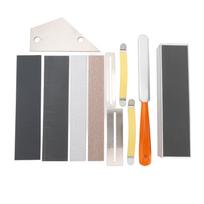 11 Pieces Guitar Grinding Tools Fret File Leveling Bar String Spreader Polishing Sandpaper Fretboard Guards Kit white