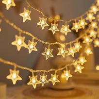 16 žvaigždučių girlianda LED 3 metrai Šilta balta Vandeniui atspari Dekoratyvinės šviesos Diwali, Gimtadieniui, Šventėms Vidaus ir lauko Onesize brown