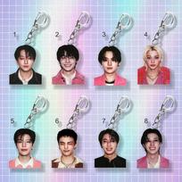 8pcs Stray Kids Member Photo Acrylic Keychain, Kpop Idol Portrait Bag Charm, SKZ Fans Collectible Pendant Accessory 8pcs gray