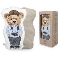 Kūdikių pagalvė Ceba Baby Fluffy Puffy Steve W-852-132-687, 50 x 24 cm, ruda sp./balta sp./žydra sp.