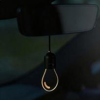 Elegant LED Bulb Car Pendant Soft Glow Ambient Light Rearview Mirror Hanging Decor for Auto Interior Ornament one size black