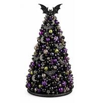 Foam Cone Halloween Beaded Tree Kit Glitter Finish DIY Halloween Tabletop Tree  Table Display Style 2 black