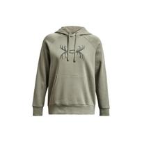 Under Armour Rival Fleece Antler Print Hoodie Women Hoodie Light-Green 1380262-504 L gray